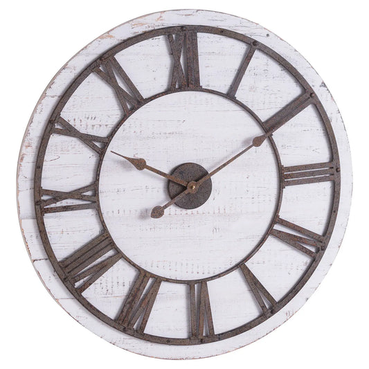 Rustic Wooden Clock With Aged Numerals And Hands Makur Interior