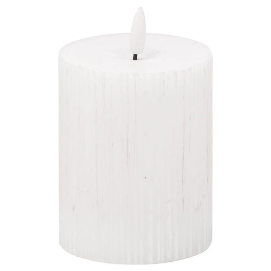 Luxe Collection Natural Glow 3x4 Textured Ribbed LED Candle Makur Interior