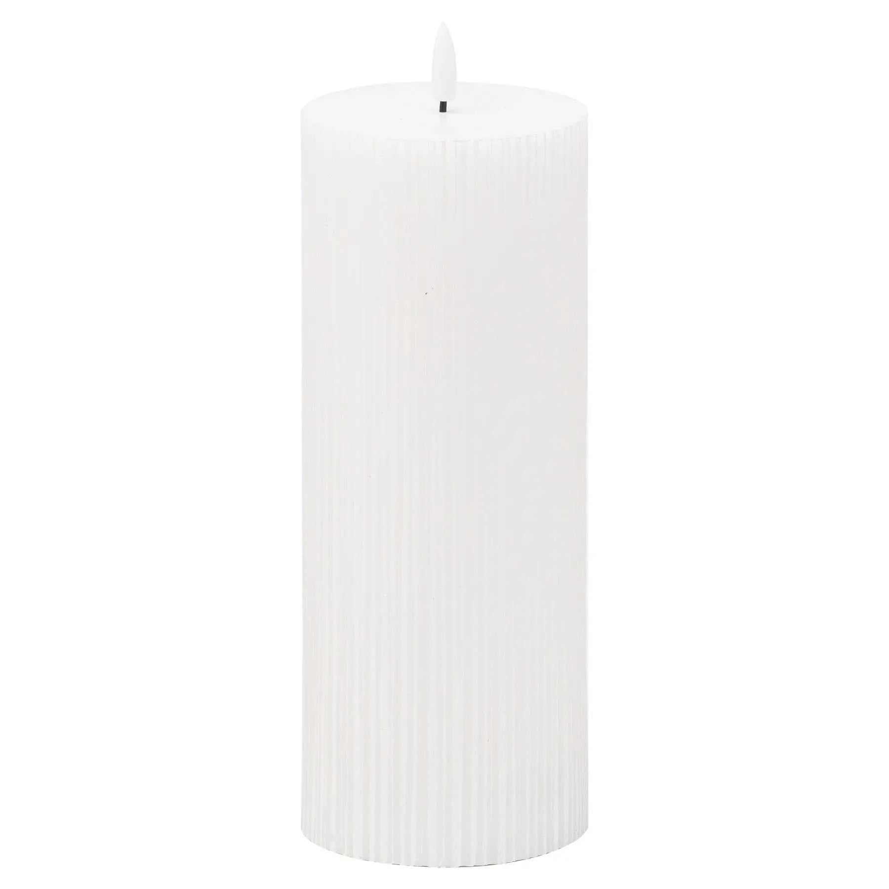 Luxe Collection Natural Glow 3.5x9 Texture Ribbed LED Candle Makur Interior