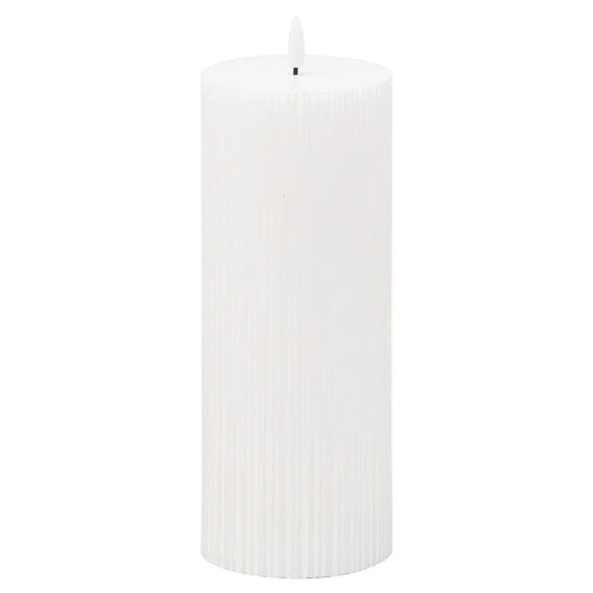 Luxe Collection Natural Glow 3.5x9 Texture Ribbed LED Candle Makur Interior