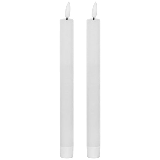 Luxe Collection Natural Glow S/ 2 White LED Dinner Candles Makur Interior