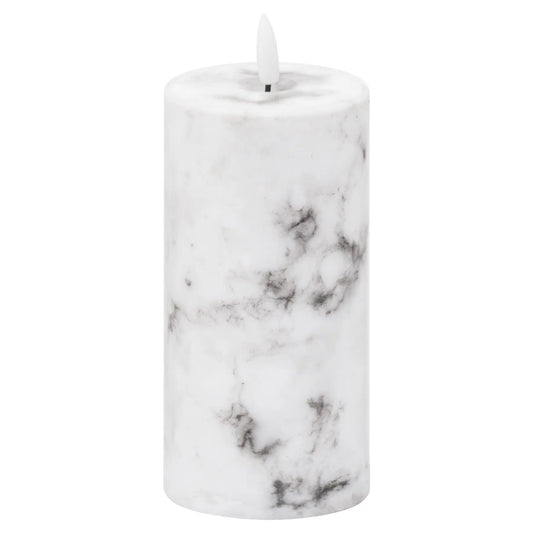 Luxe Collection Natural Glow 3x6 Marble Effect LED Candle Makur Interior