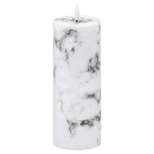 Luxe Collection Natural Glow 3x8 Marble Effect LED Candle Makur Interior
