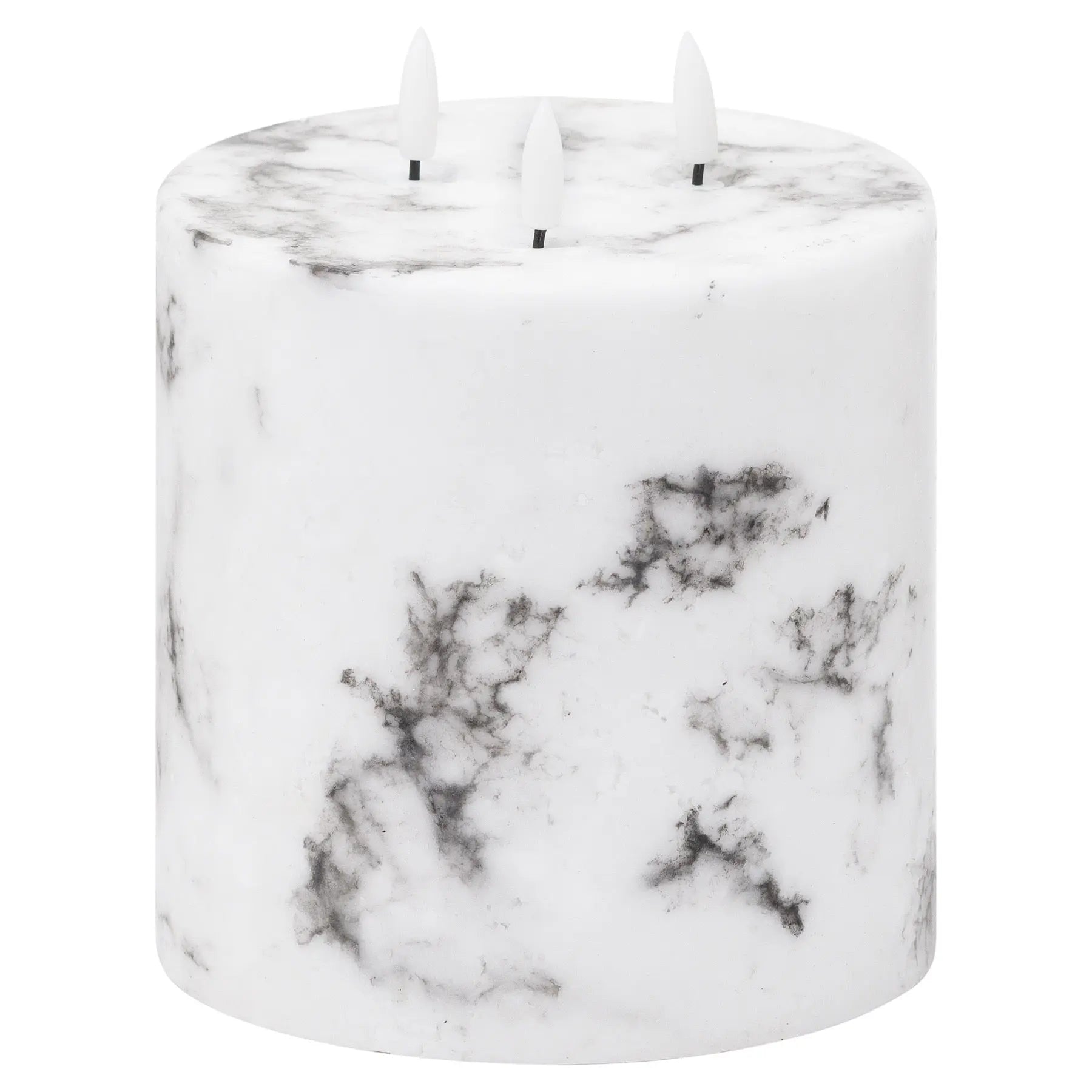 Luxe Collection Natural Glow 6x6 Marble Effect LED Candle Makur Interior