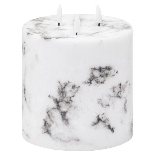 Luxe Collection Natural Glow 6x6 Marble Effect LED Candle Makur Interior
