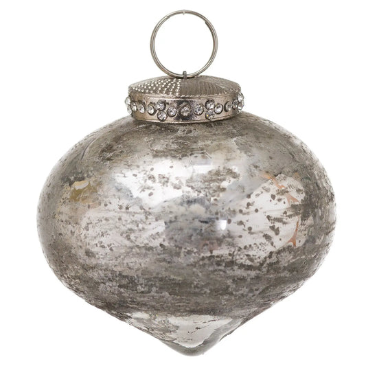 The Noel Collection Silver Christmas Teardrop Bauble Makur Interior
