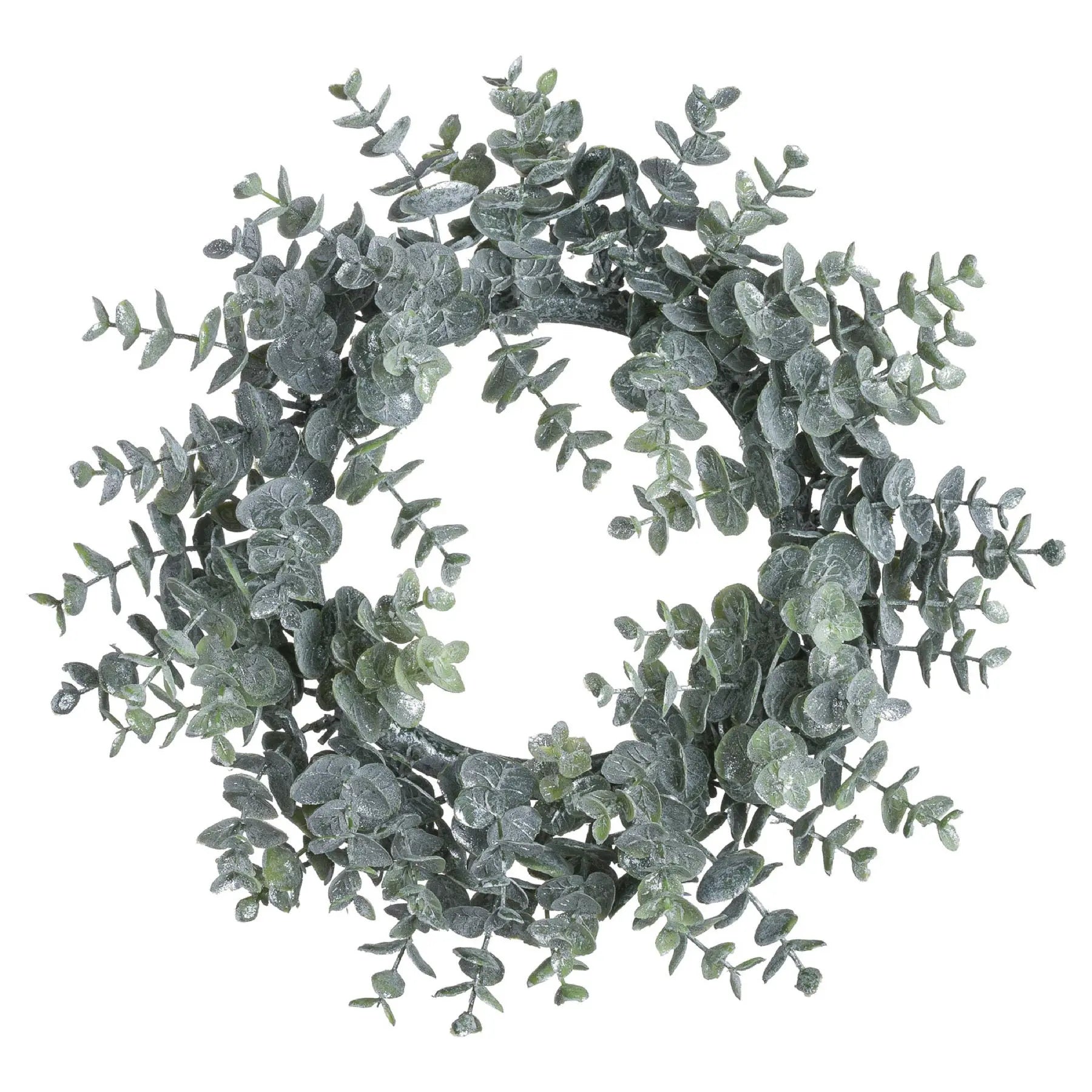 Large Frosted Eucalyptus Candle Wreath Makur Interior