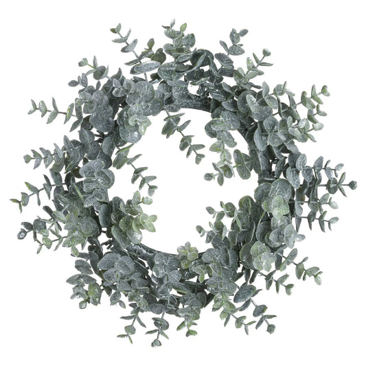 Large Frosted Eucalyptus Candle Wreath Makur Interior