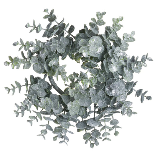 Medium Frosted Eucalyptus Candle Wreath Makur Interior