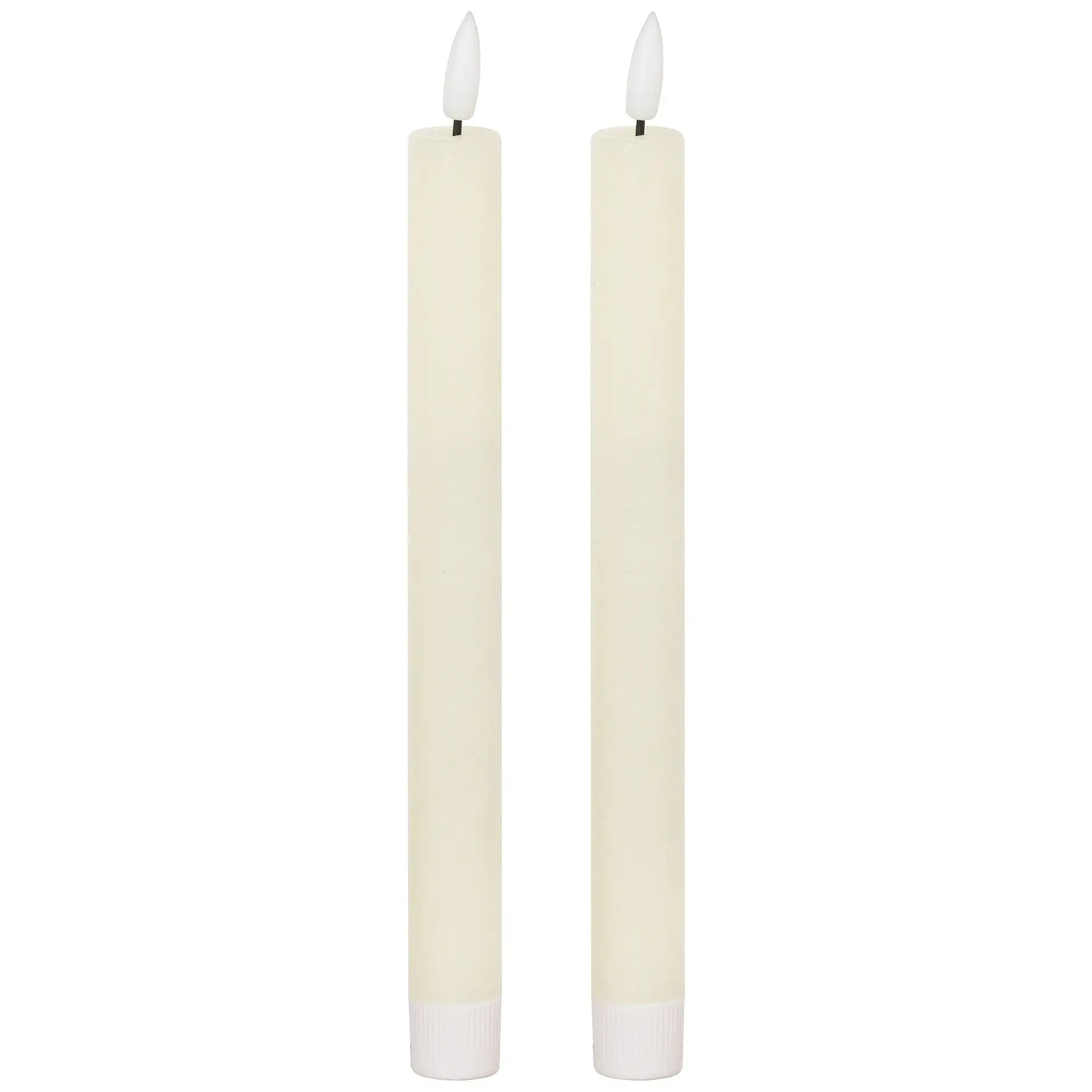 Luxe Collection Natural Glow S/ 2 Ivory LED Dinner Candles Makur Interior