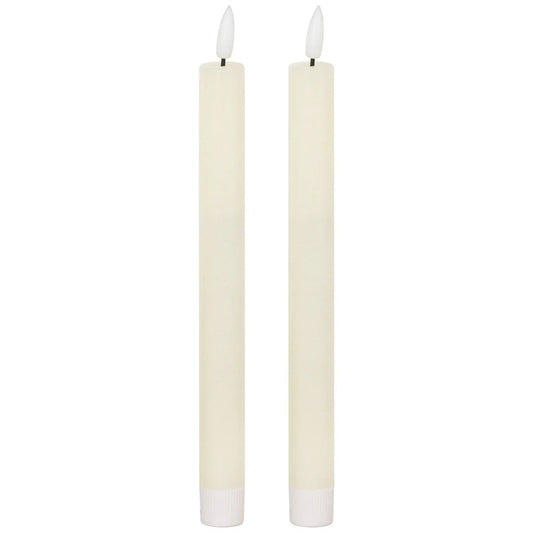 Luxe Collection Natural Glow S/ 2 Ivory LED Dinner Candles Makur Interior