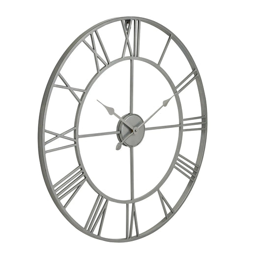 Silver Skeleton Wall Clock Makur Interior
