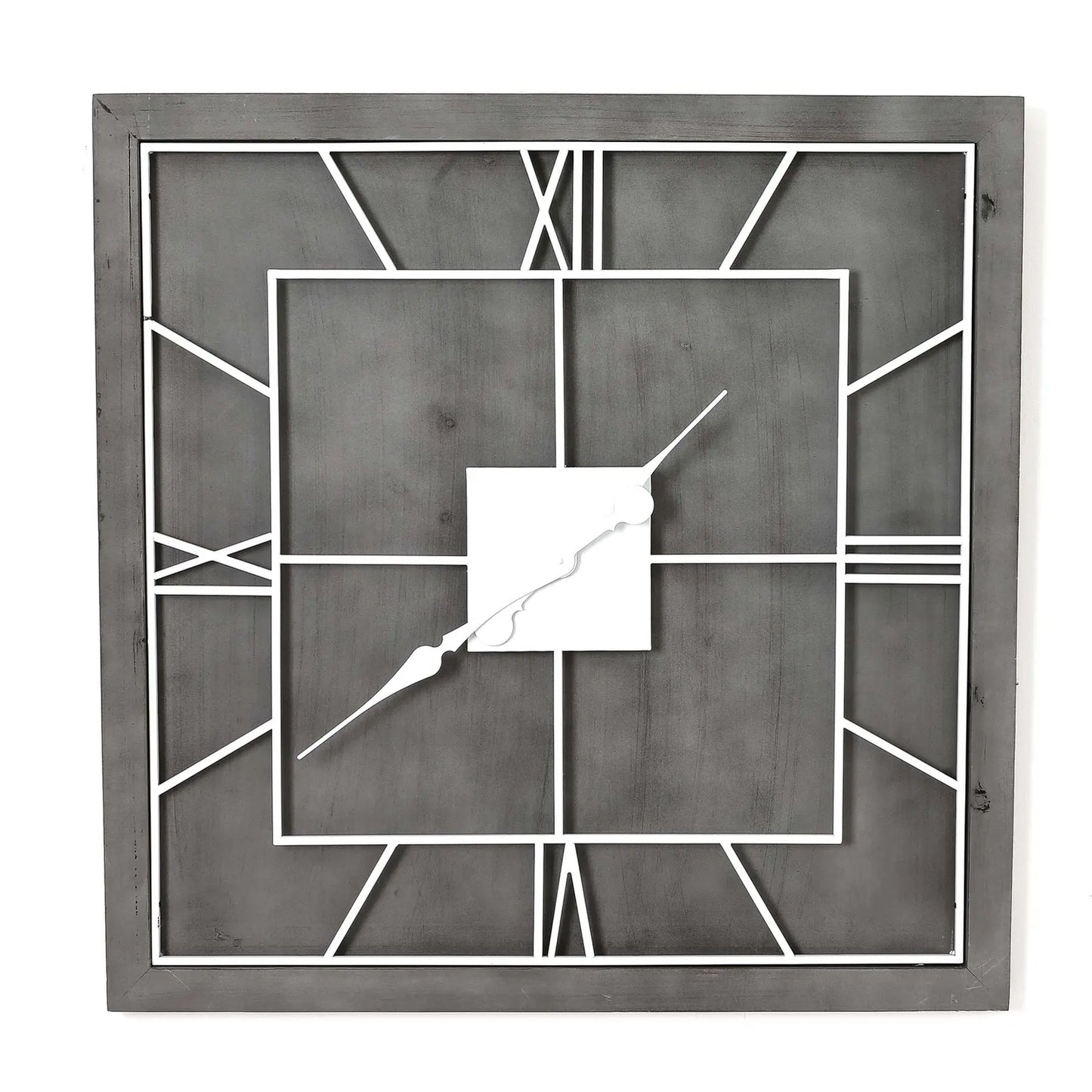 Williston Grey Square Wall Clock Makur Interior