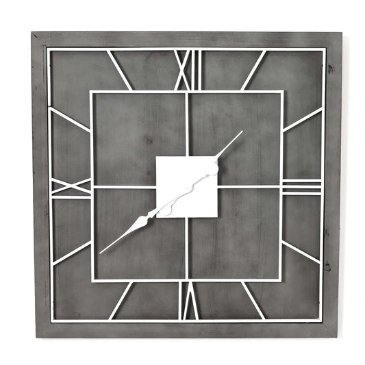 Williston Grey Square Wall Clock Makur Interior