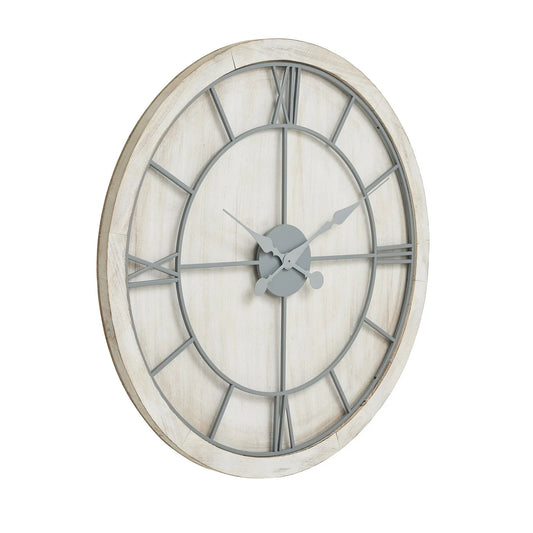 Williston White Large Wall Clock Makur Interior