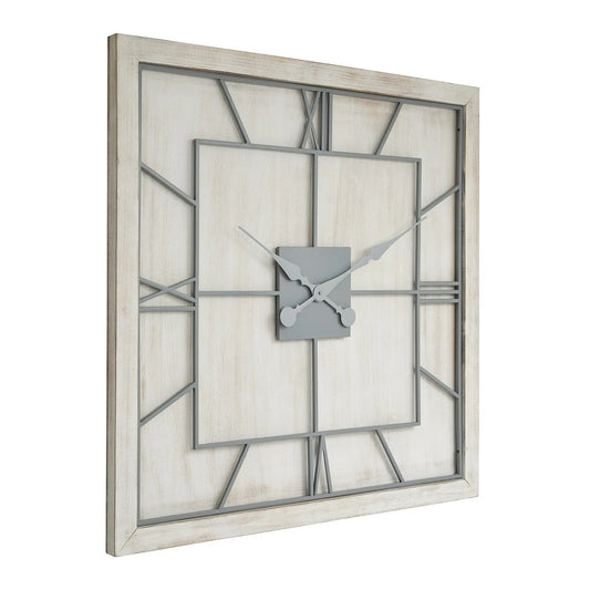 Williston White Square Large Wall Clock Makur Interior