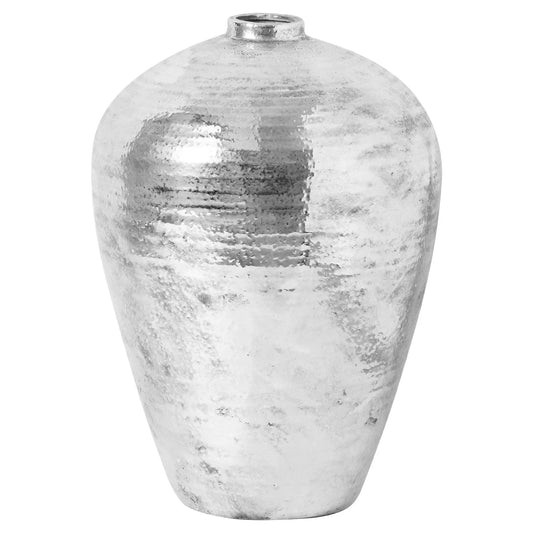 Large Hammered Silver Astral Vase Makur Interior