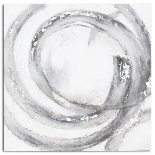 Galaxy Silver And Grey Hand Painted Canvas Makur Interior