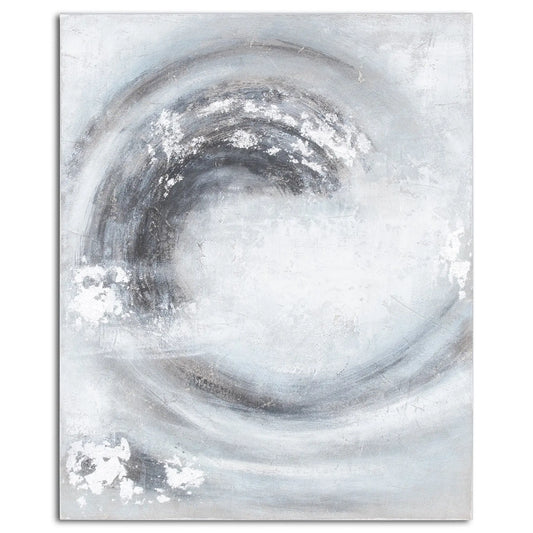Sierra Silver And Grey Hand Painted Canvas Makur Interior