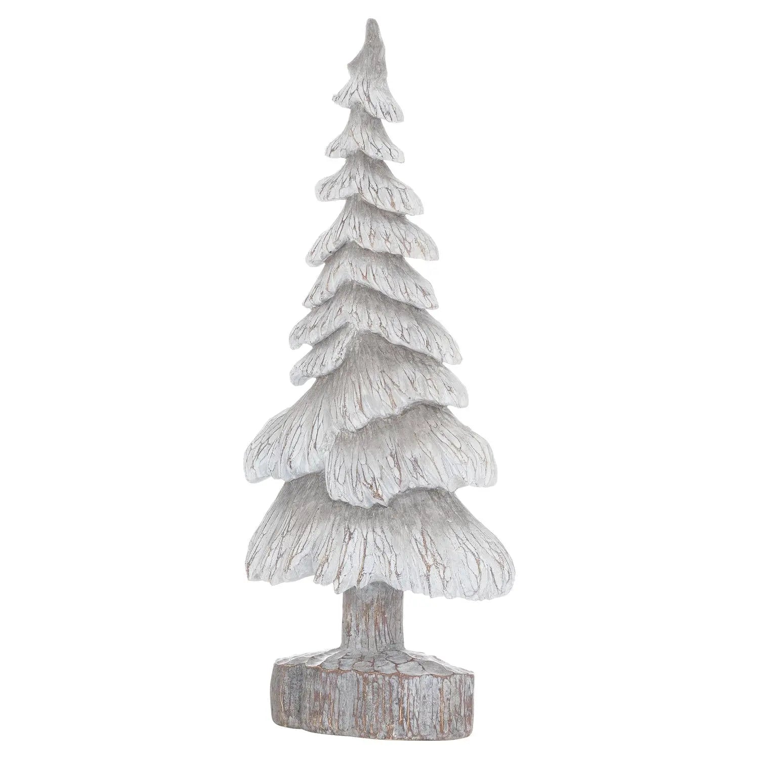 Carved Wood Effect Grey Small Snowy Tree Makur Interior