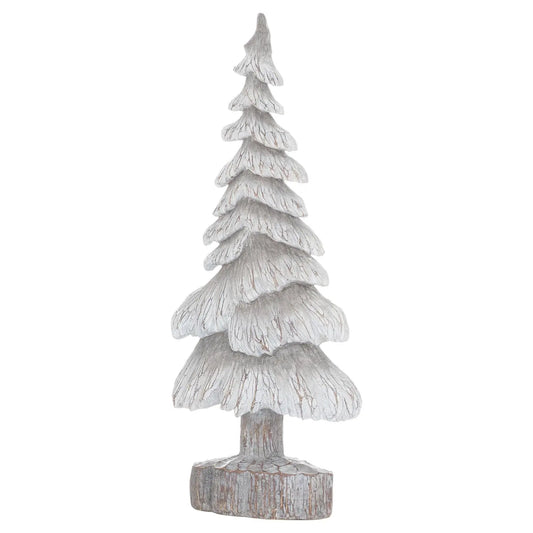 Carved Wood Effect Grey Small Snowy Tree Makur Interior