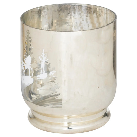 The Noel Collection Silver Forest Medium Candle Holder Makur Interior