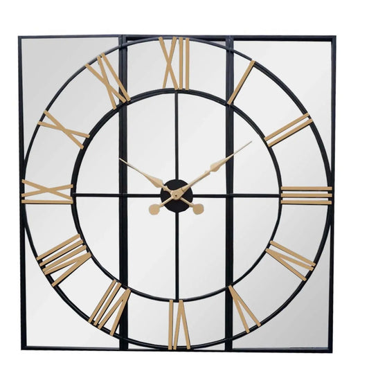 Brooklyn Black And Gold Wall Clock Makur Interior
