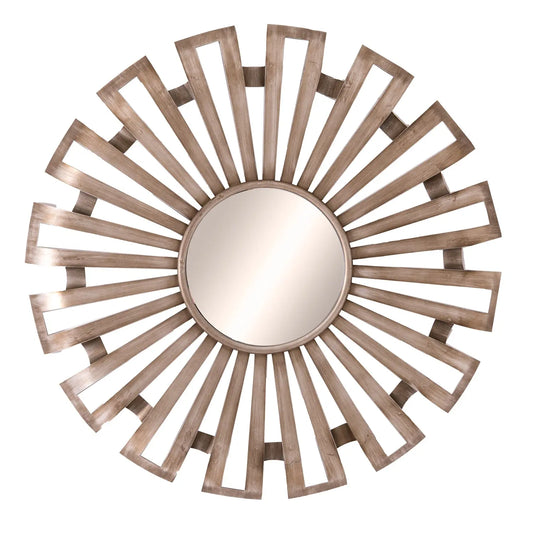 Evi Antique Silver Sunburst Mirror Makur Interior
