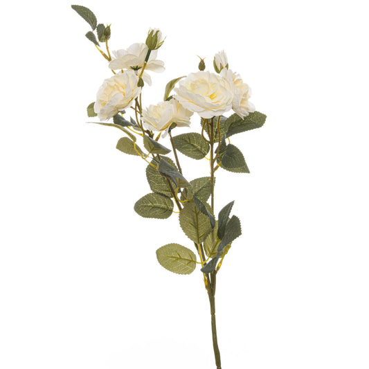 Soft White Cottage Rose Stem Makur Interior