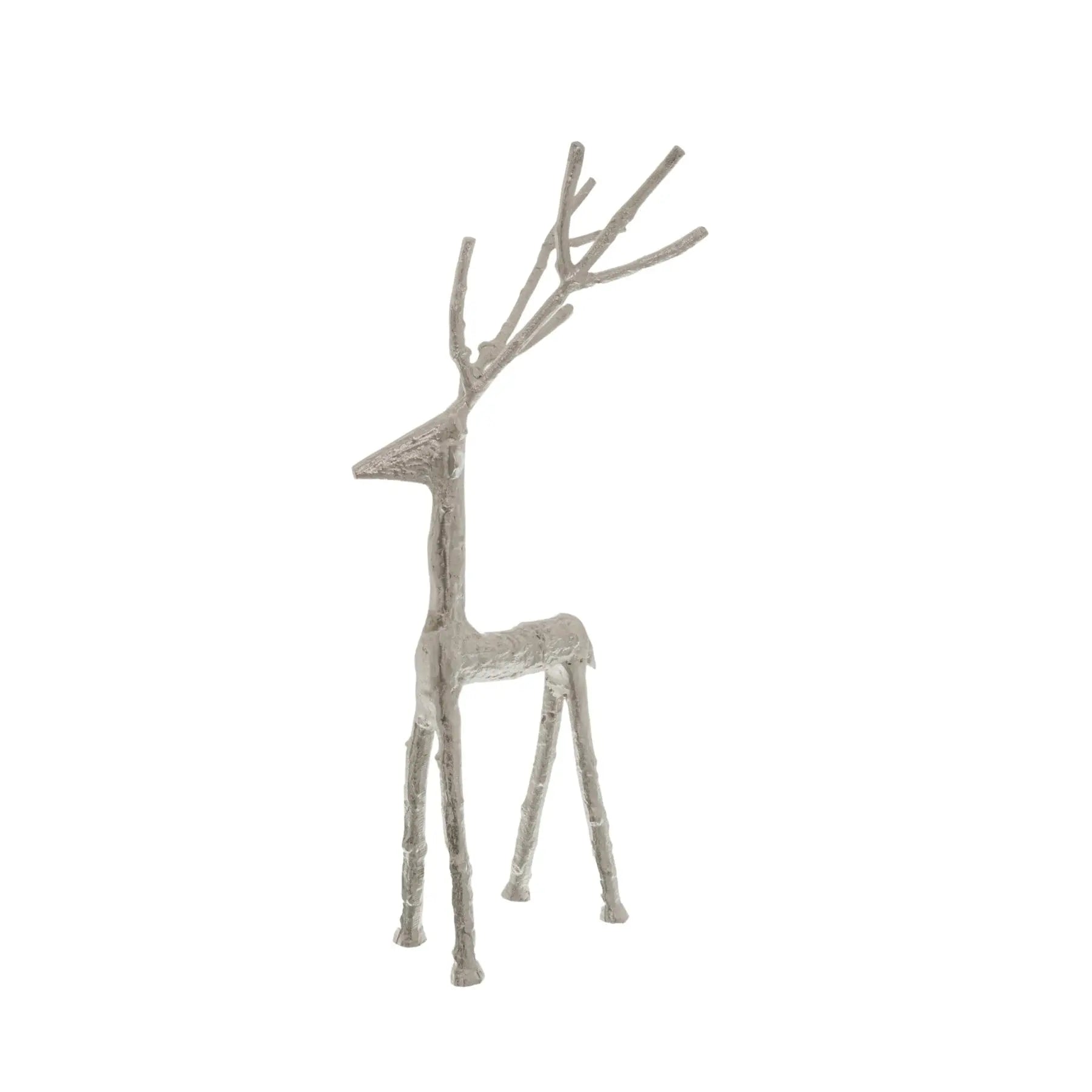 Small Silver Standing Stag Ornament Makur Interior