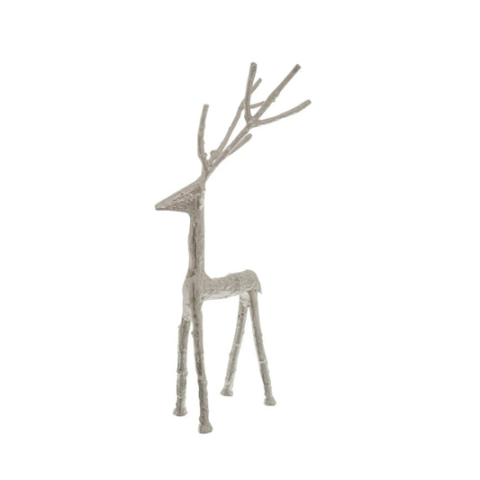 Small Silver Standing Stag Ornament Makur Interior