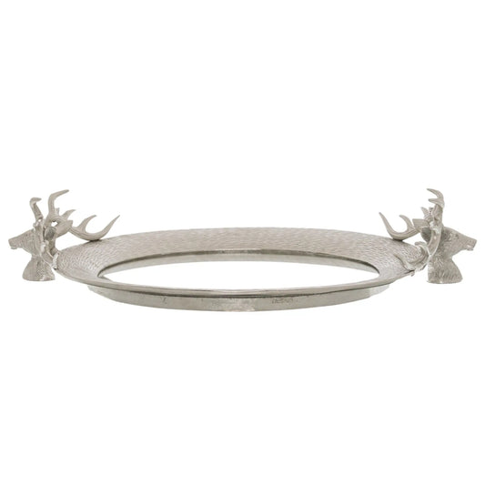 Large Mirrored Tray With Stag Heads Makur Interior