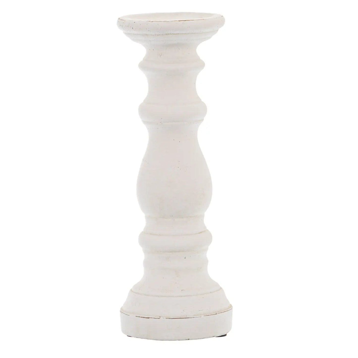 Matt White Small Ceramic Column Candle Holder Makur Interior