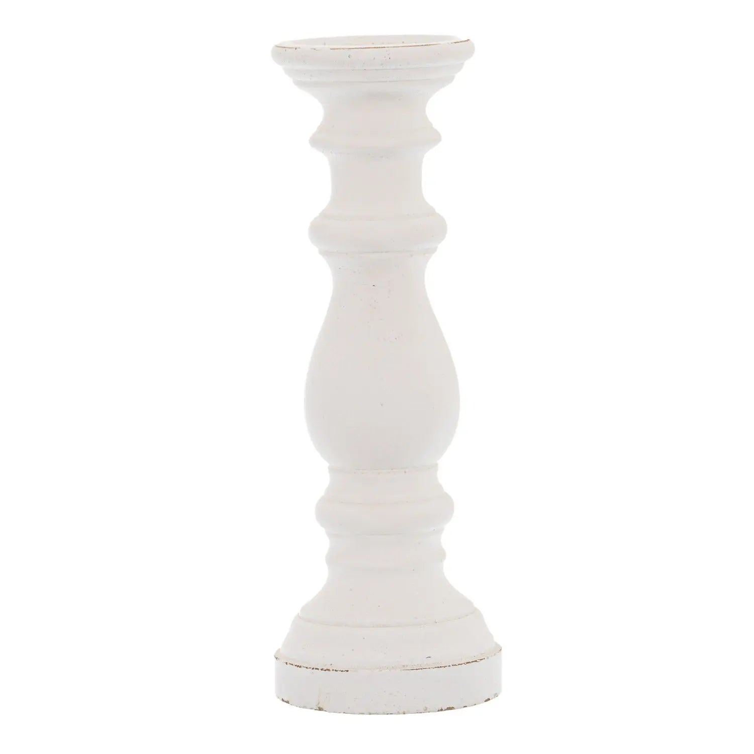Matt White Ceramic Column Candle Holder Makur Interior