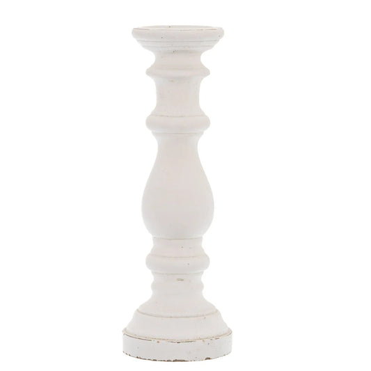 Matt White Large Ceramic Column Candle Holder Makur Interior