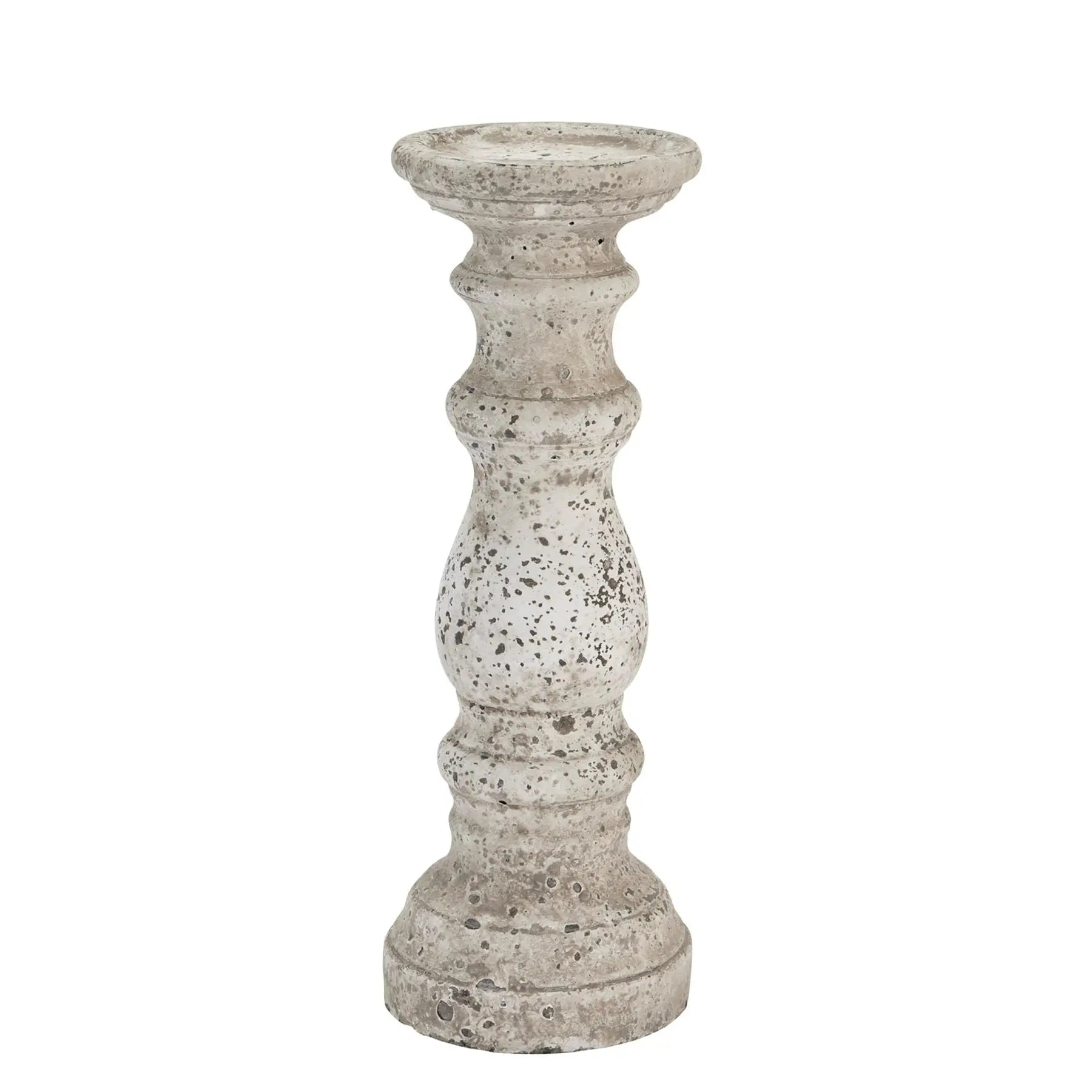 Stone Ceramic Column Candle Holder Makur Interior