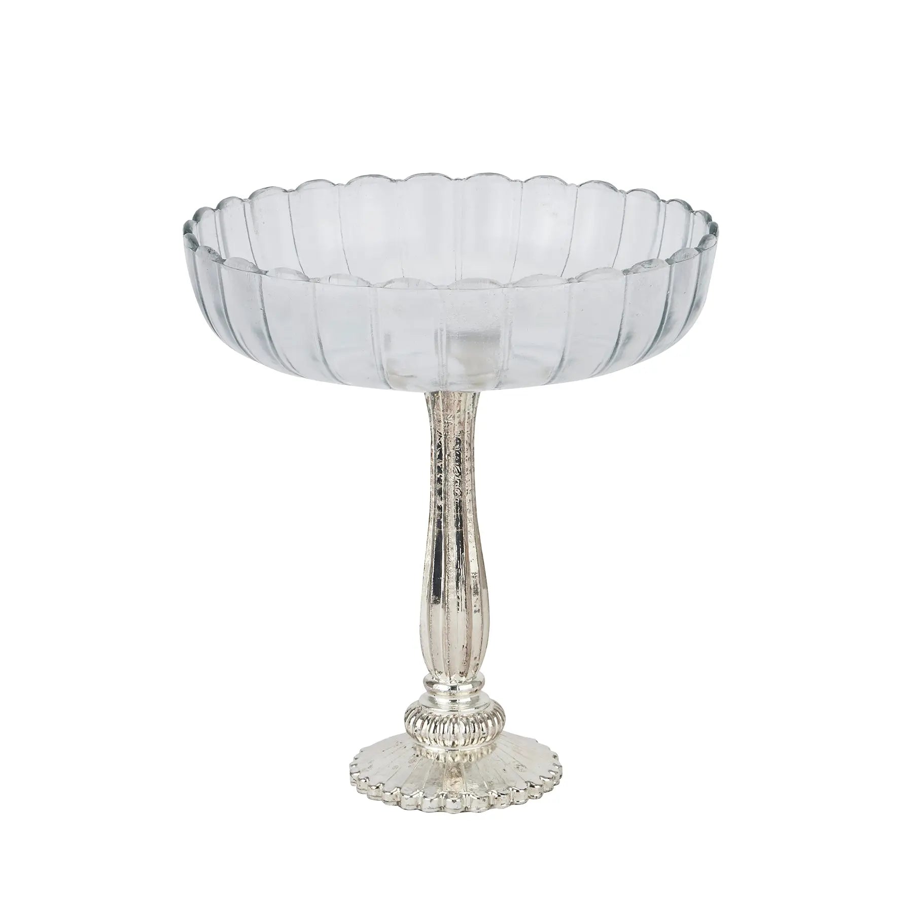 Large Fluted Glass Display Bowl Makur Interior