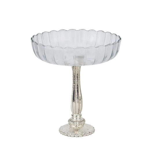 Large Fluted Glass Display Bowl Makur Interior