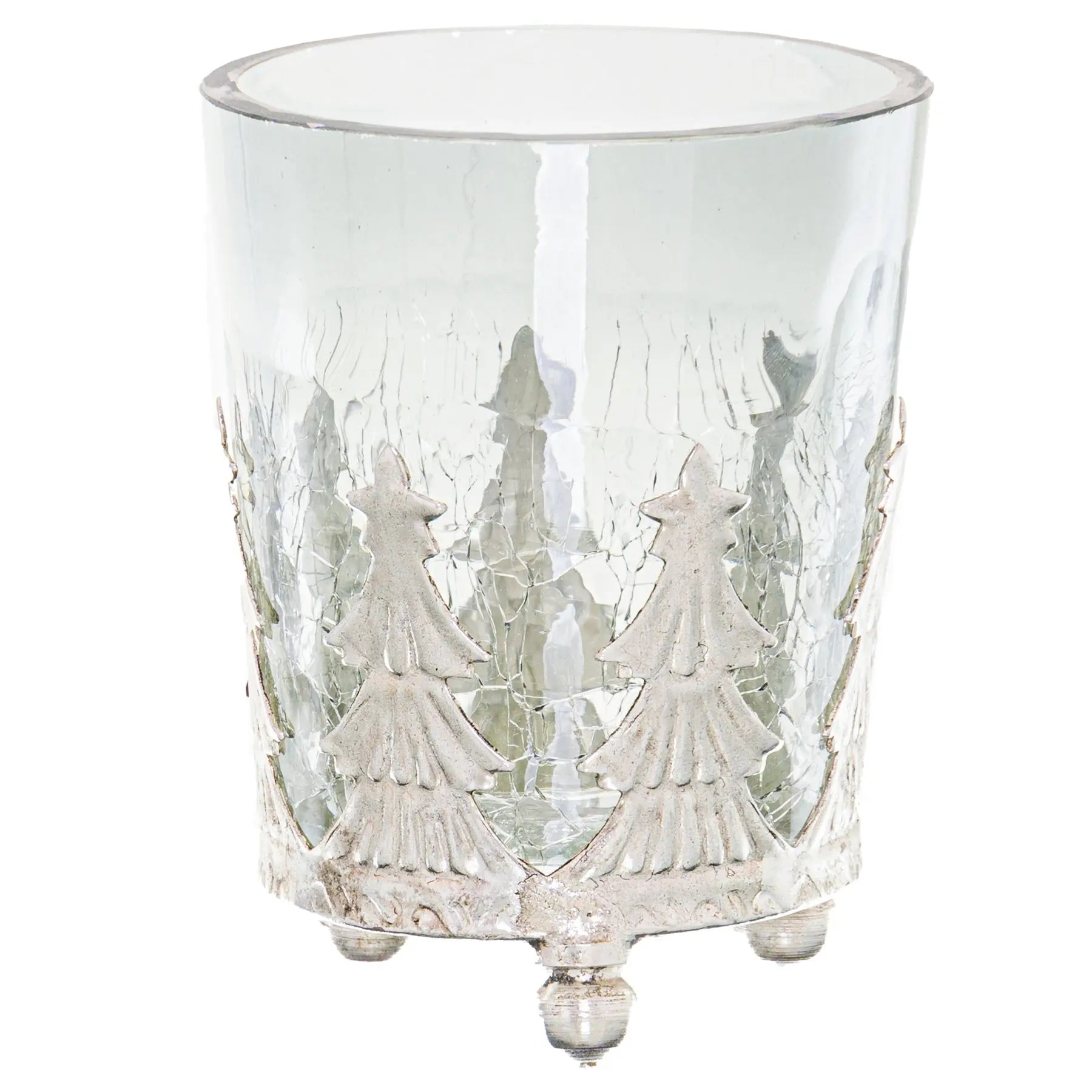 Noel Collection Small Christmas Tree Crackled Candle Holder Makur Interior