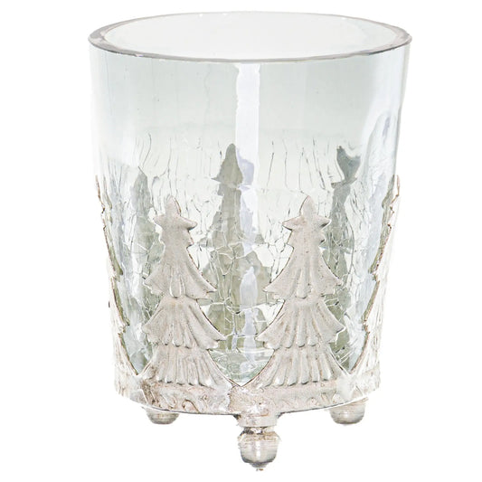 Noel Collection Small Christmas Tree Crackled Candle Holder Makur Interior