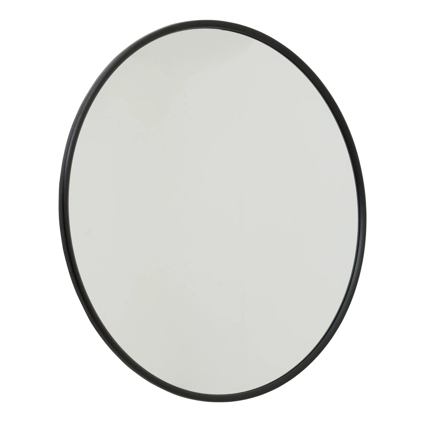 Black Large Circular Metal Wall Mirror Makur Interior