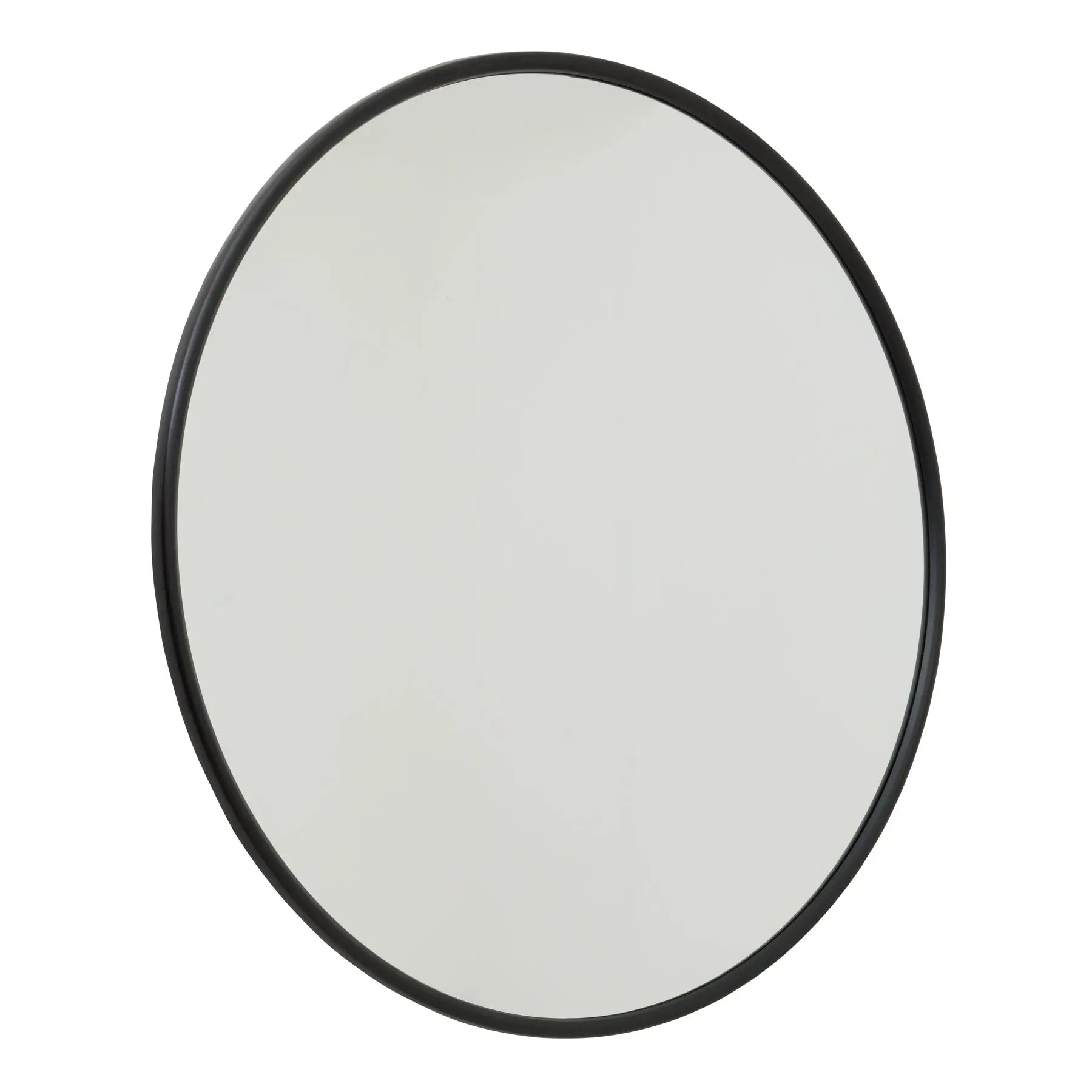Black Large Circular Metal Wall Mirror Makur Interior