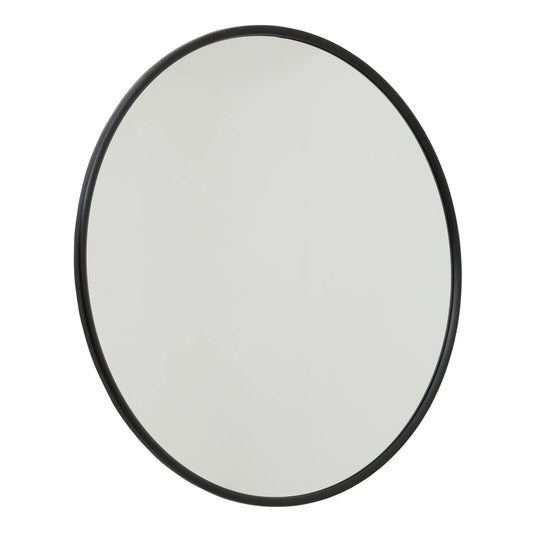 Black Large Circular Metal Wall Mirror Makur Interior