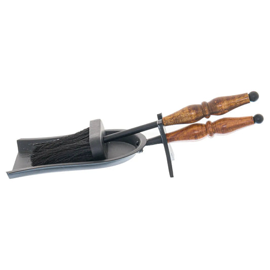 Hand Turned Hearth Tidy With Wooden Handle Makur Interior