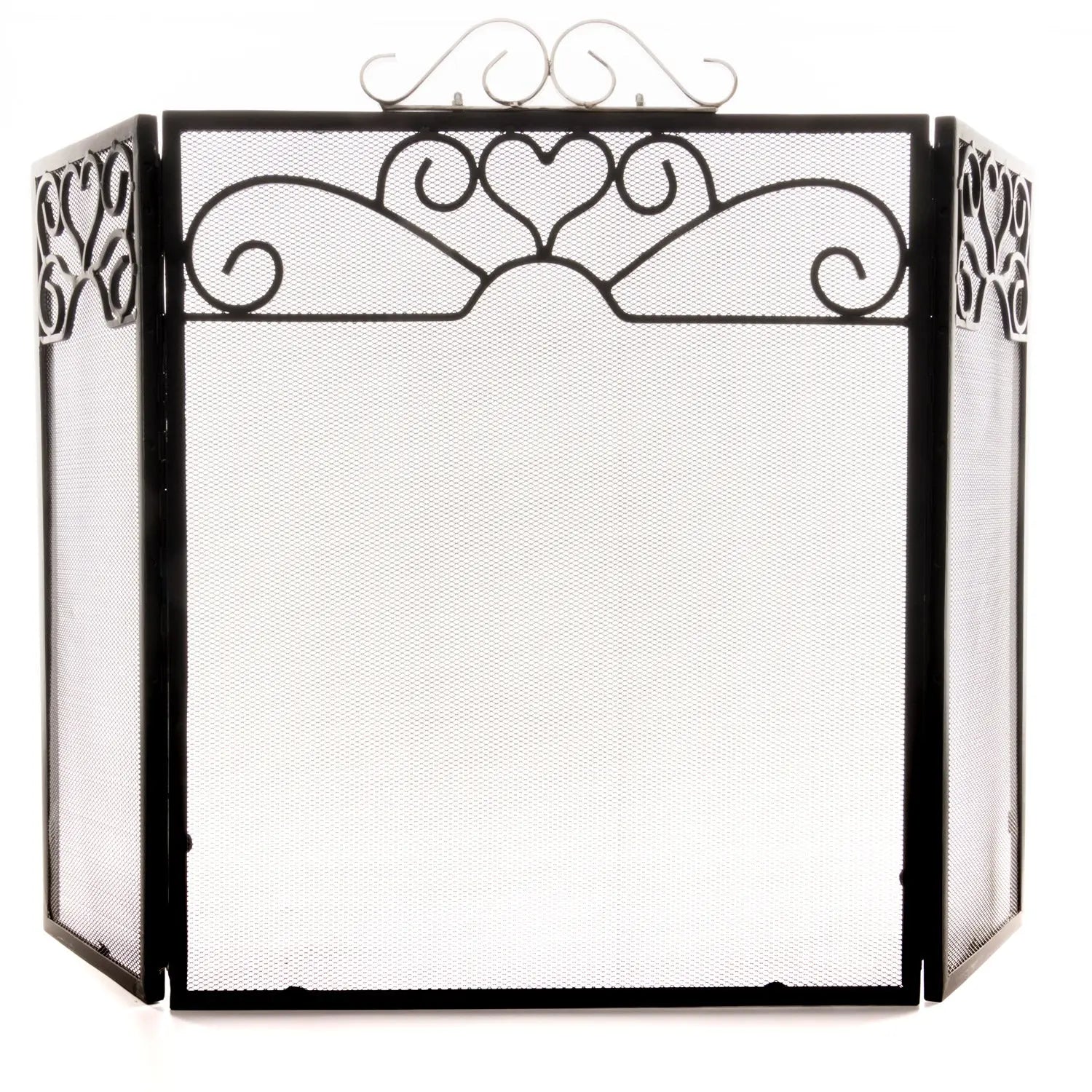 Chrome Topped Three Fold Fire Screen Makur Interior