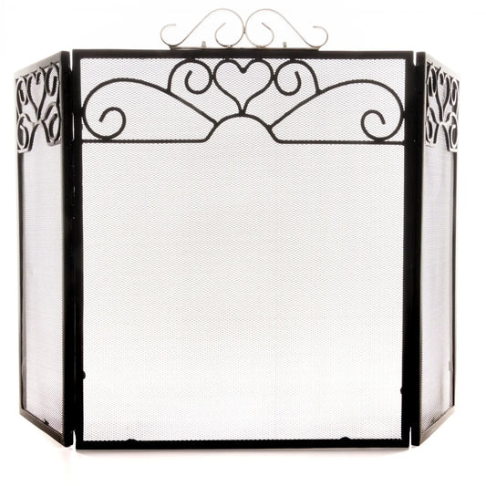 Chrome Topped Three Fold Fire Screen Makur Interior