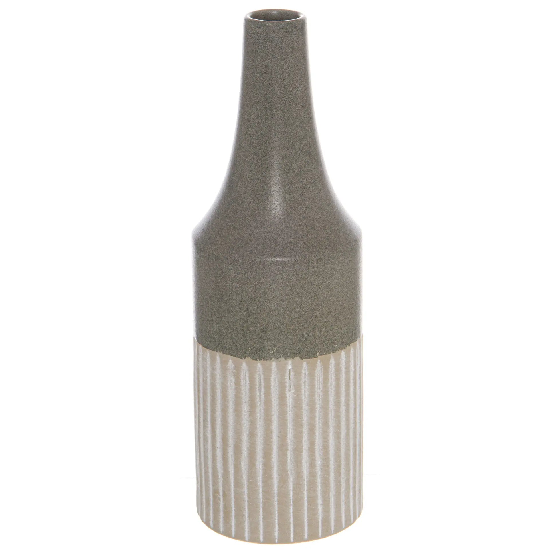 Mason Collection Grey Ceramic Convex Vase Makur Interior