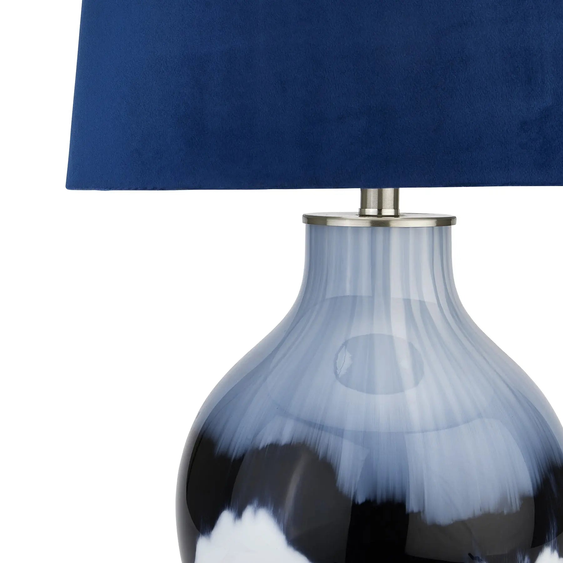 Ice Shadows Table Lamp With Navy Blue Lampshade Makur Interior