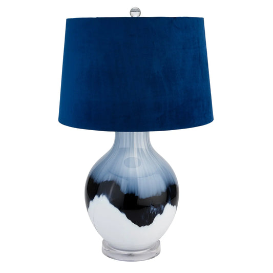 Ice Shadows Table Lamp With Navy Blue Lampshade Makur Interior