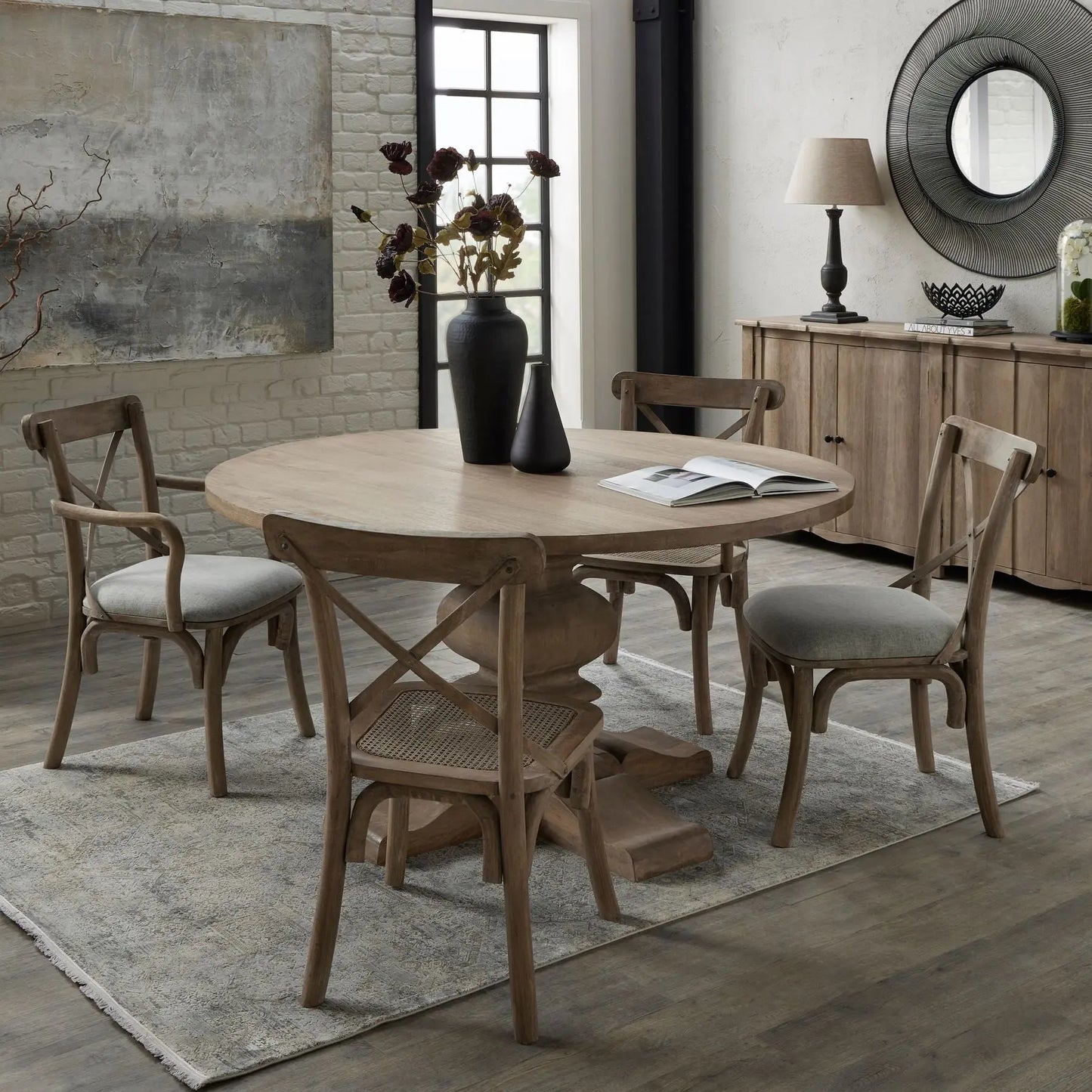 Copgrove Collection Round Pedestal Dining Table Makur Interior